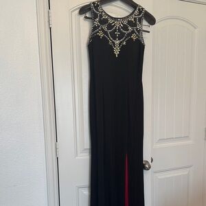 Black beaded formal dress